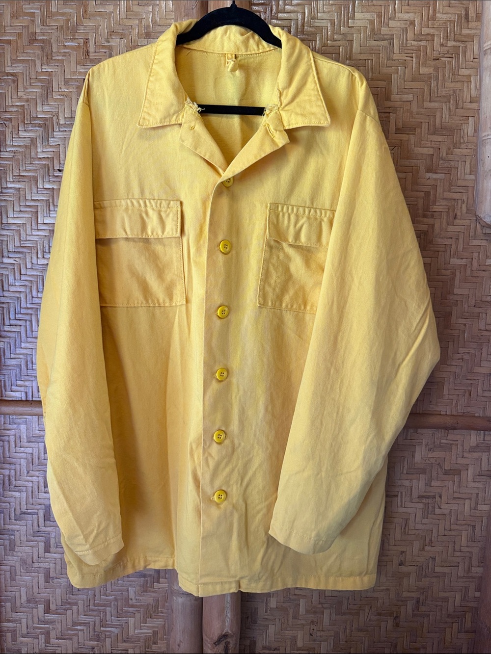 Fireline fire resistant Yellow Button Front Overshirt Jacket 2x